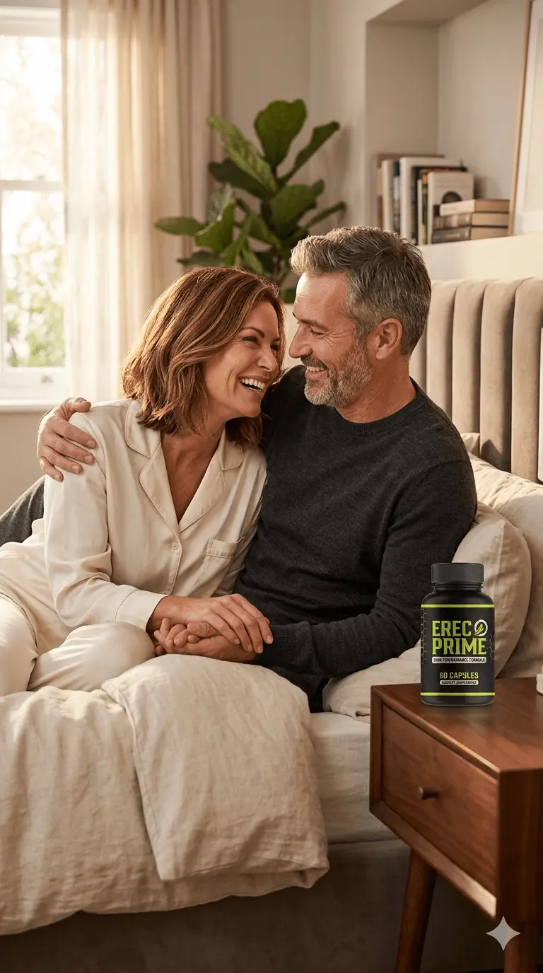 Happy couple enjoying intimacy with ErecPrime male vitality supplement